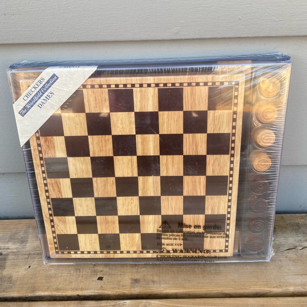 Sealed The Cardinal Woodfield Collection Checkers Wooden Game Board Wood New